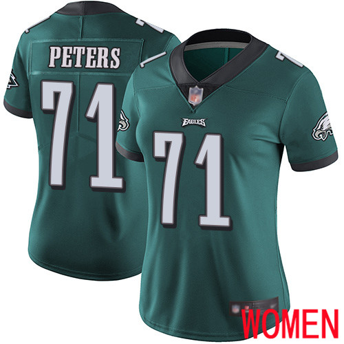 Women Philadelphia Eagles #71 Jason Peters Midnight Green Team Color Vapor Untouchable NFL Jersey Limited